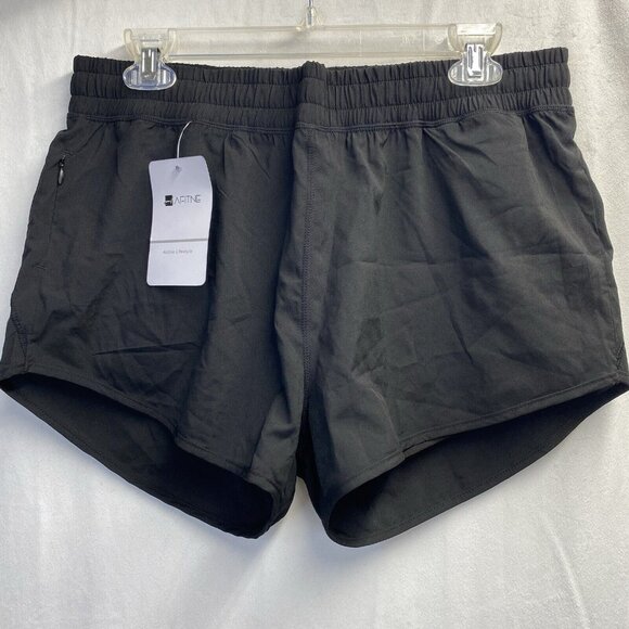 AFITNE Pants - AFITNE Lined Elastic Waist Athletic Running Shorts Women Large Black Zip Pocket